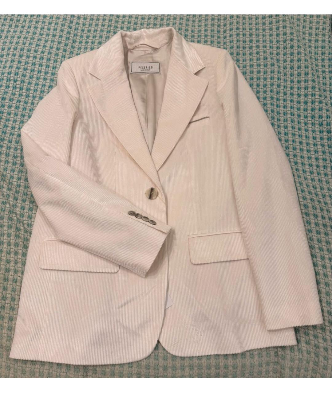 PESERICO Бежевый хлопковый жакет/пиджак, фото 2