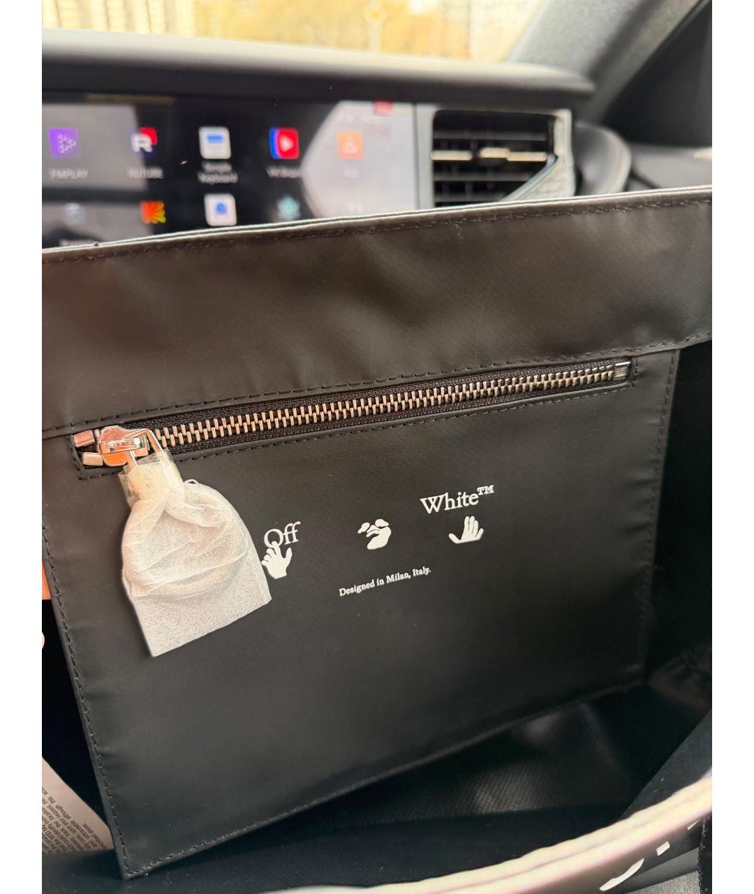 OFF-WHITE Черная синтетическая дорожная/спортивная сумка, фото 4