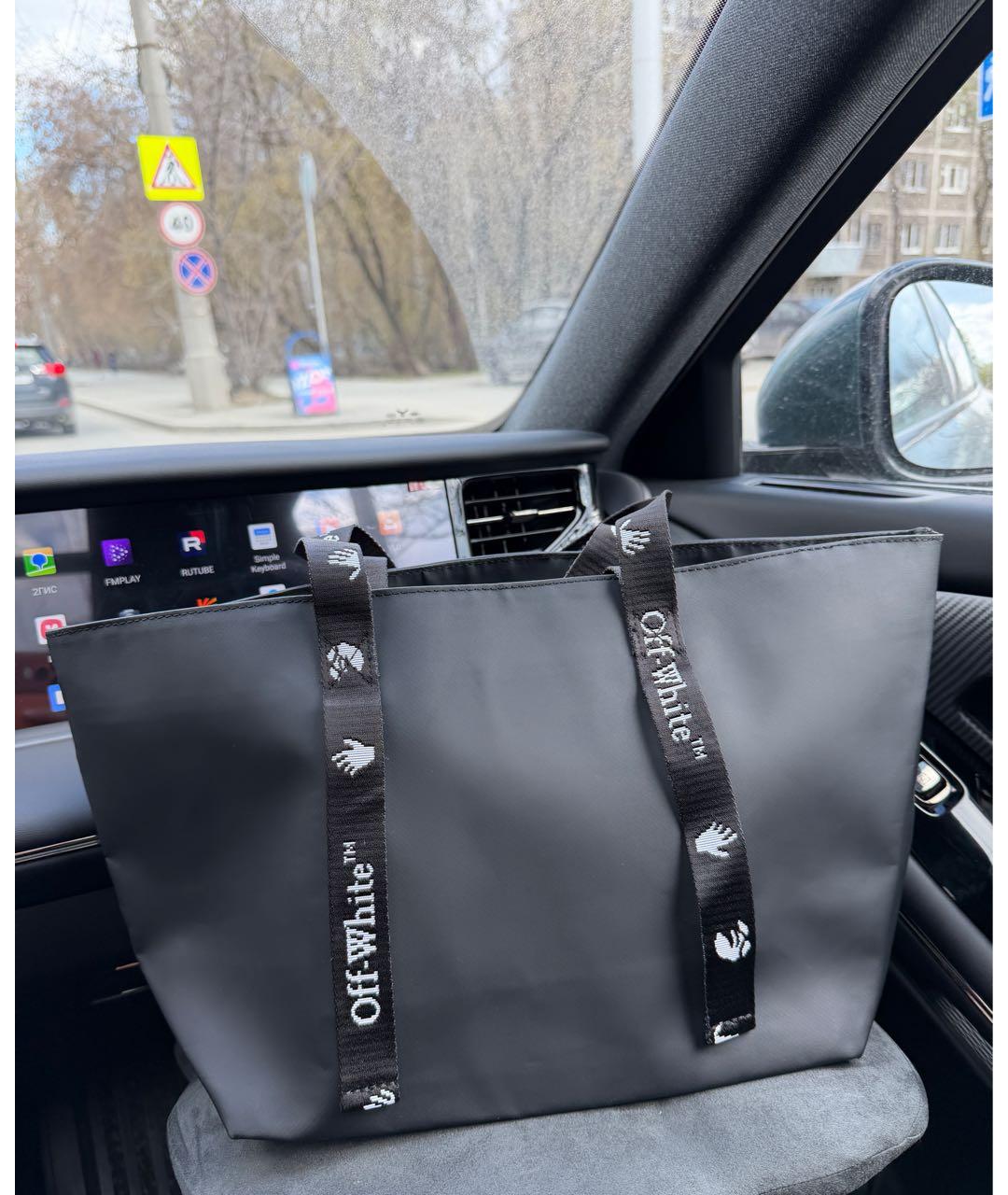 OFF-WHITE Черная синтетическая дорожная/спортивная сумка, фото 2