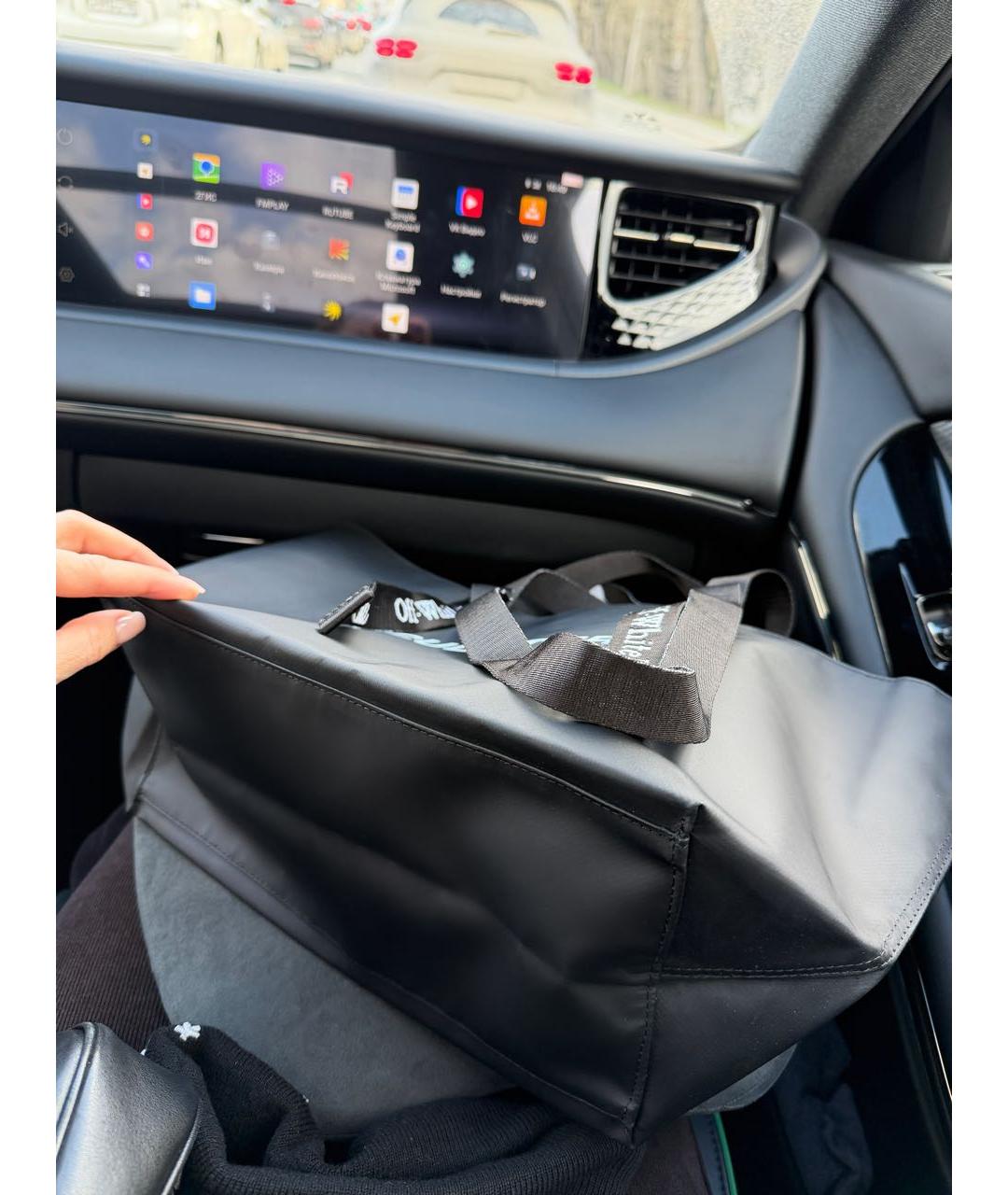 OFF-WHITE Черная синтетическая дорожная/спортивная сумка, фото 3