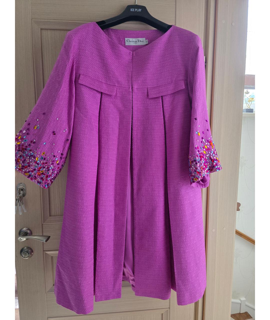 CHRISTIAN DIOR Розовое шелковое пальто, фото 7