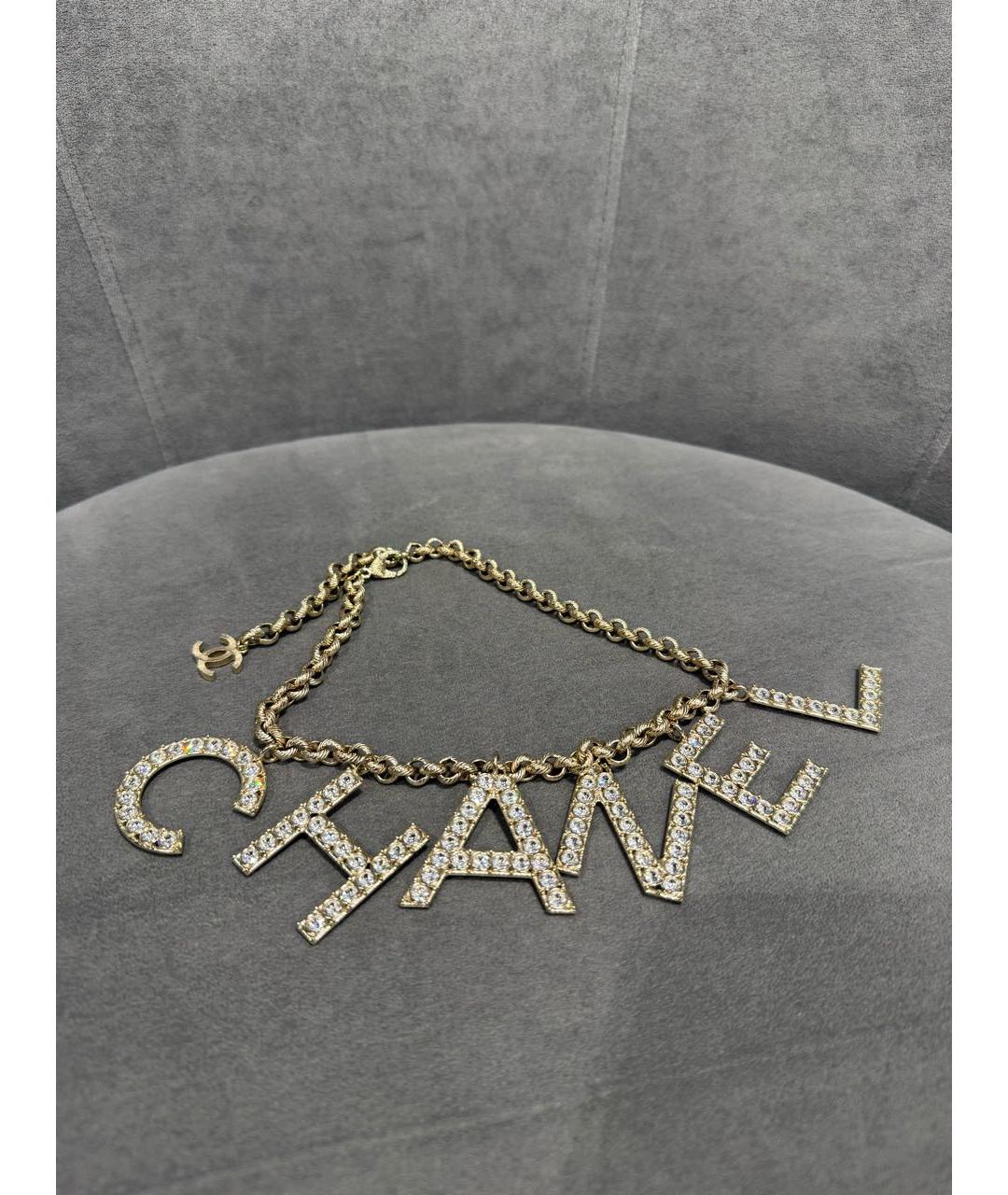 CHANEL Золотое металлическое колье, фото 4