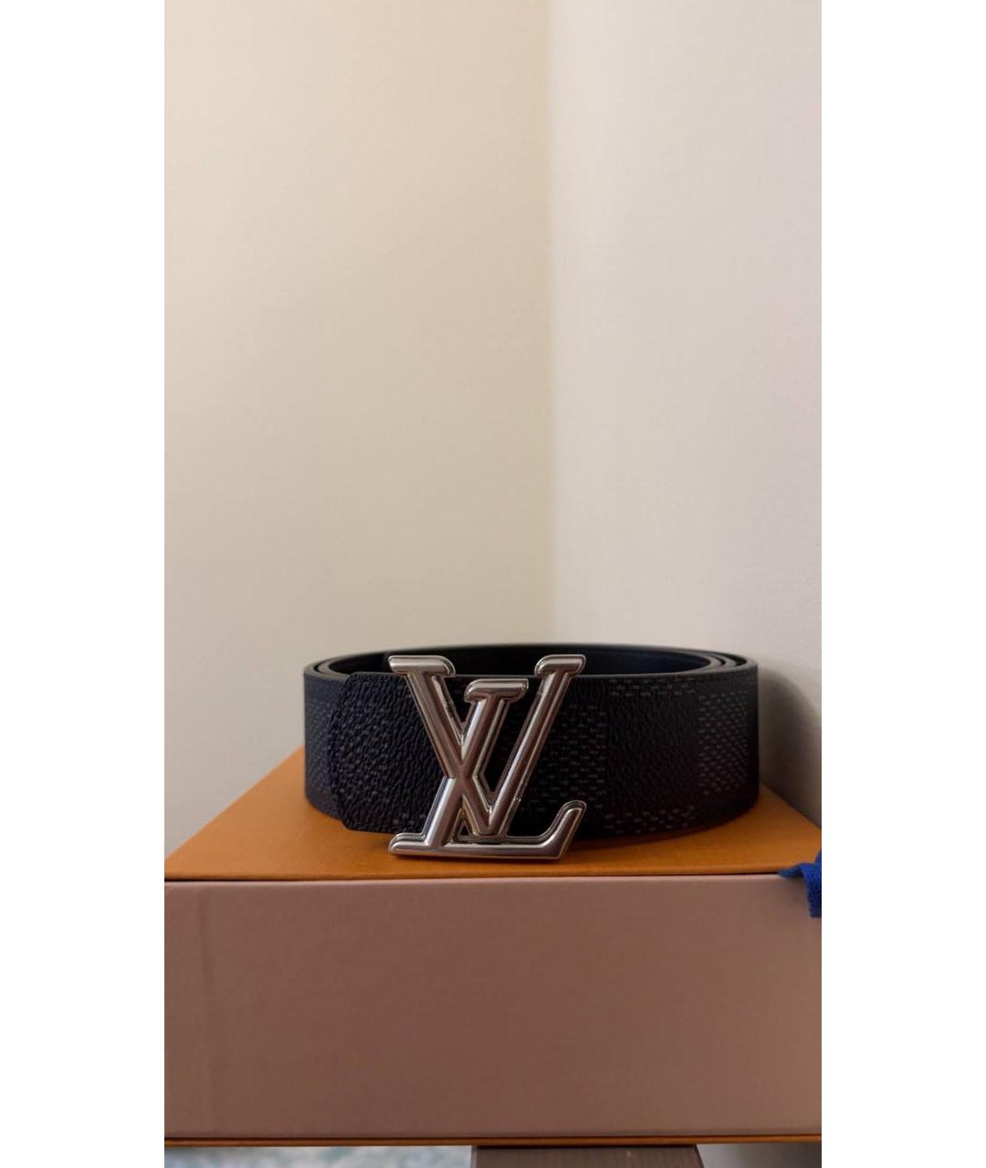 LOUIS VUITTON Черный кожаный ремень, фото 4