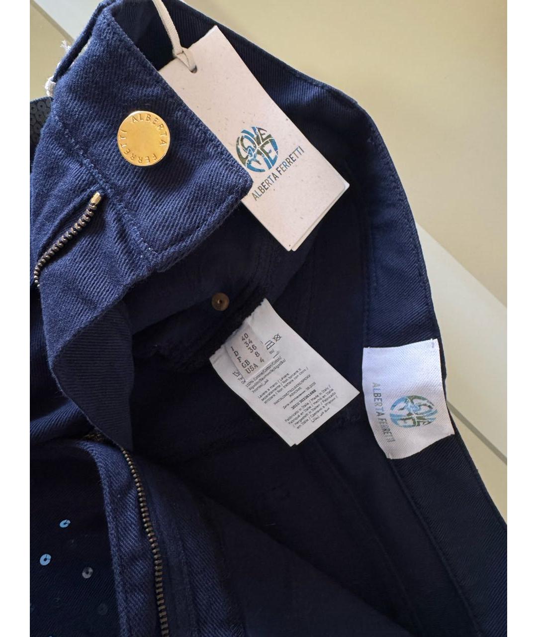 ALBERTA FERRETTI Темно-синие хлопковые шорты, фото 8