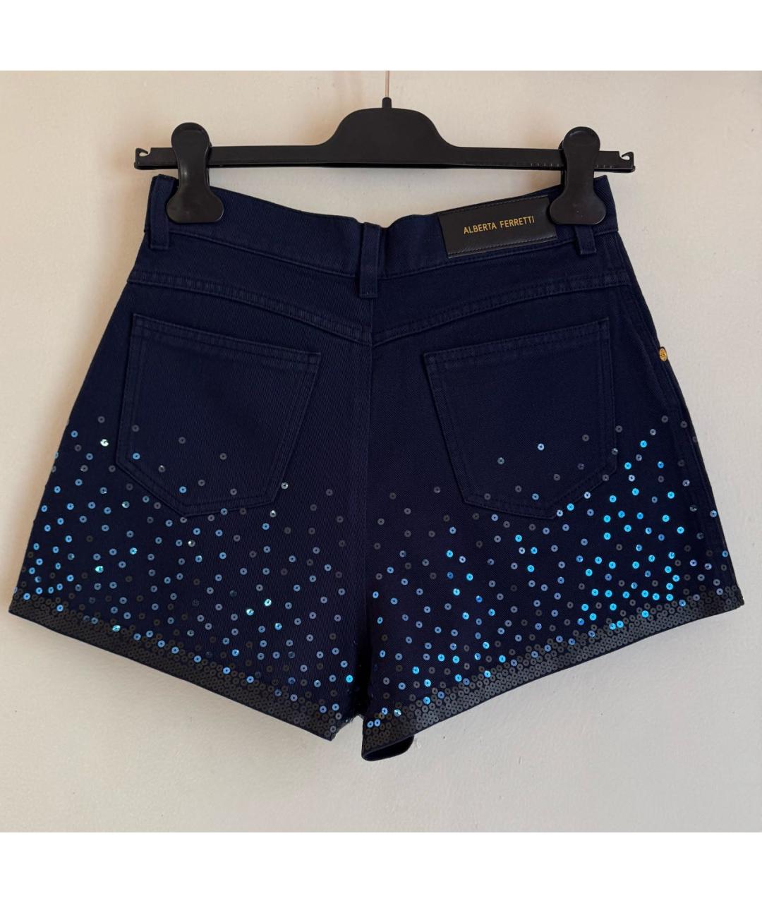 ALBERTA FERRETTI Темно-синие хлопковые шорты, фото 7