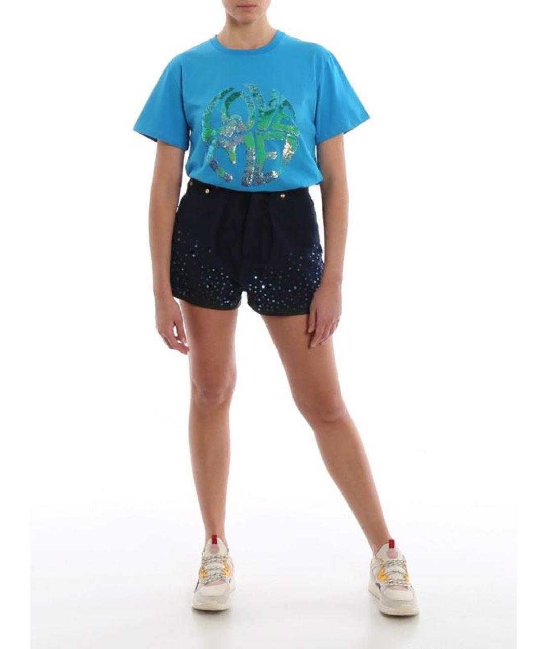 ALBERTA FERRETTI Темно-синие хлопковые шорты, фото 5