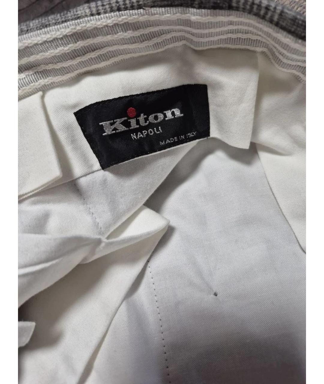 KITON Бежевый классический костюм, фото 9