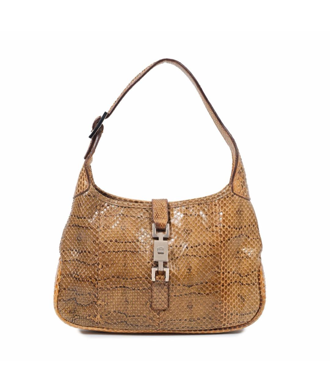 GUCCI Бежевая сумка с короткими ручками из экзотической кожи, фото 9