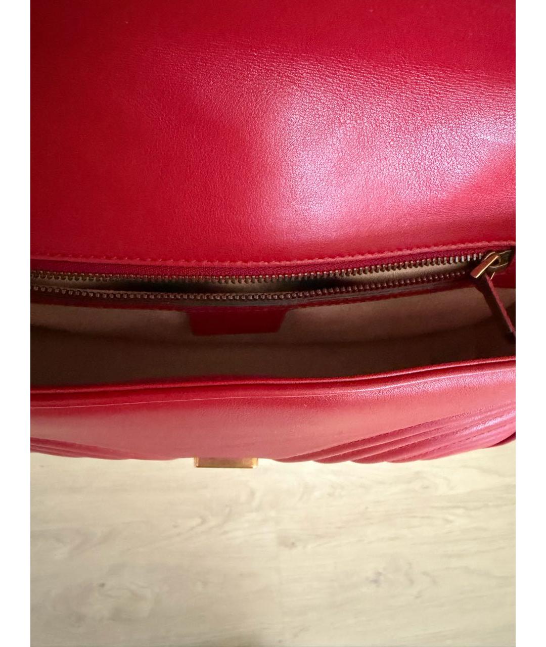 GUCCI Красная кожаная сумка через плечо, фото 4