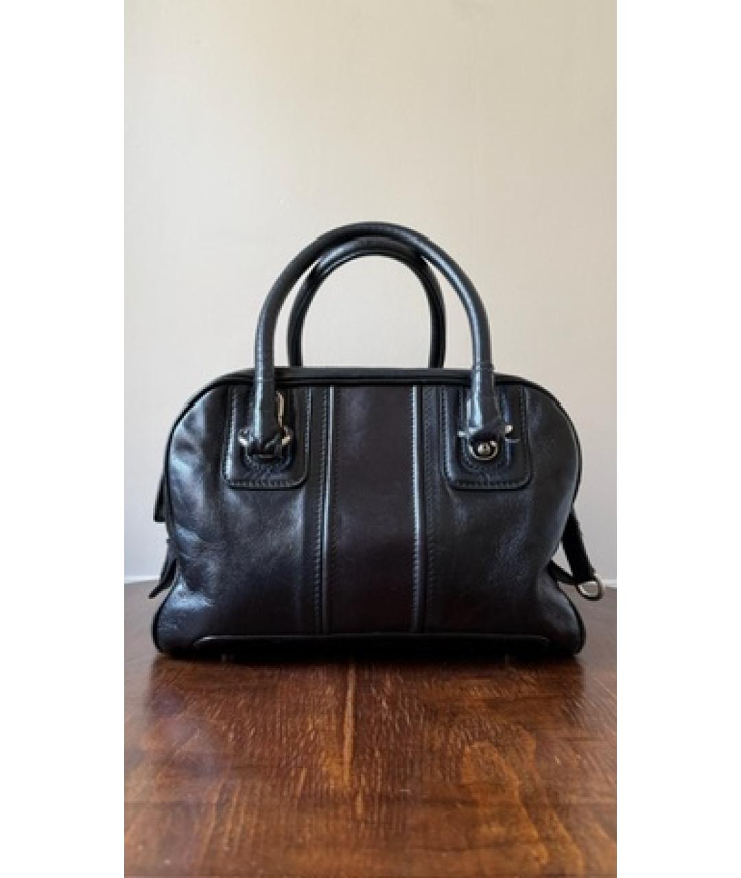 DOLCE&GABBANA Черная кожаная сумка тоут, фото 2