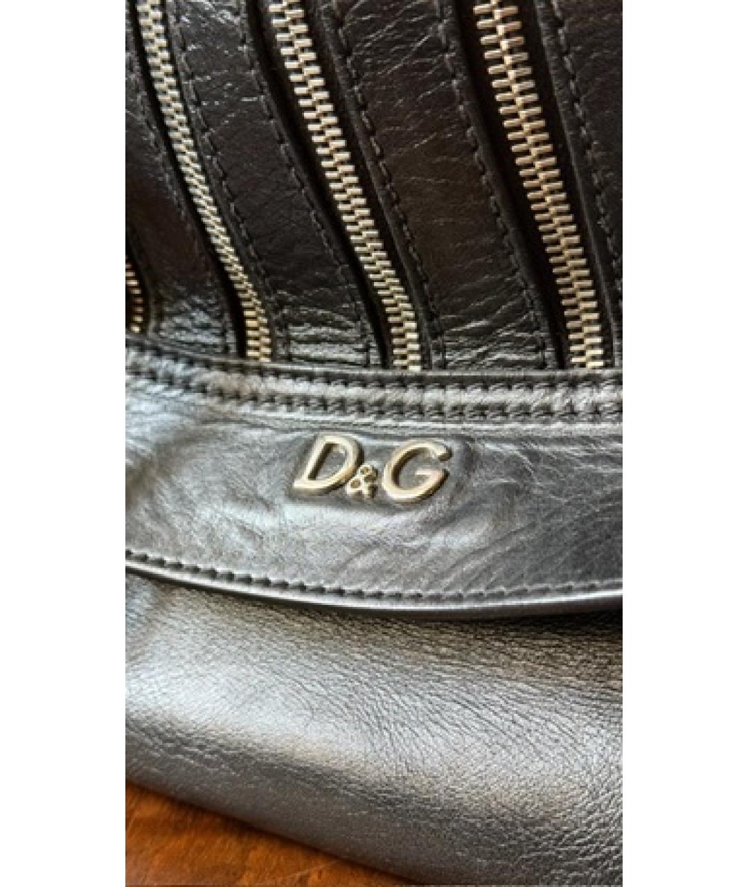 DOLCE&GABBANA Черная кожаная сумка тоут, фото 7