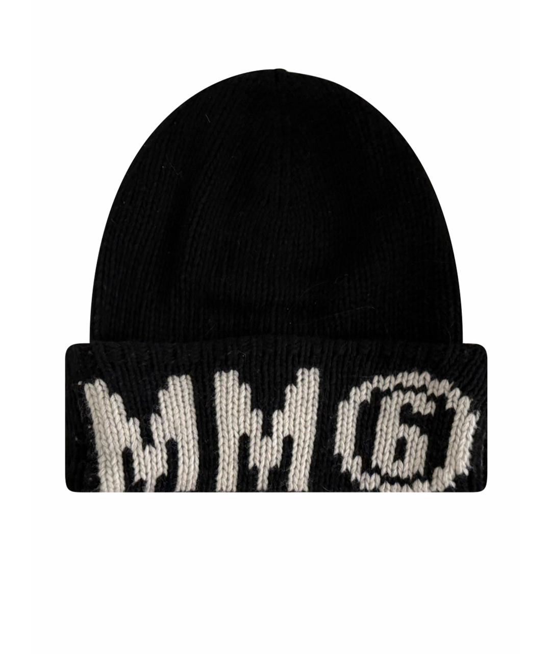 MM6 MAISON MARGIELA Черная шерстяная шапка, фото 1