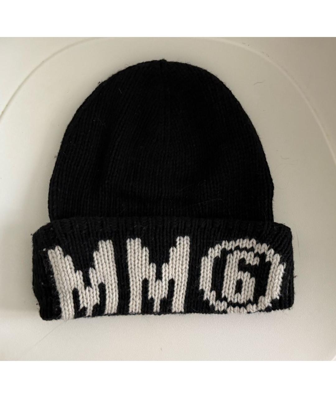 MM6 MAISON MARGIELA Черная шерстяная шапка, фото 3