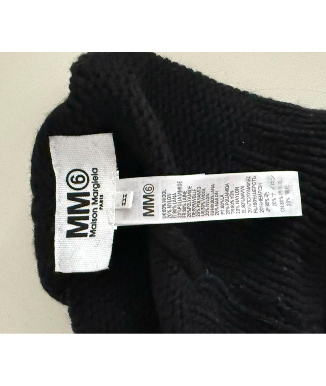 MM6 MAISON MARGIELA Черная шерстяная шапка, фото 2