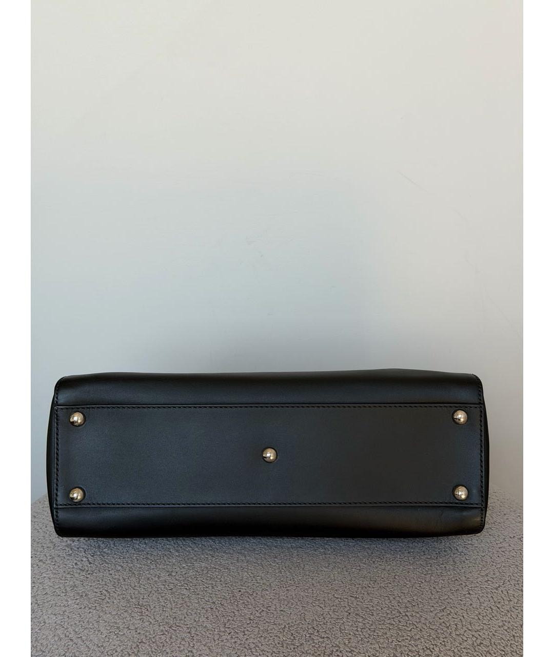 FENDI Черная кожаная сумка с короткими ручками, фото 8