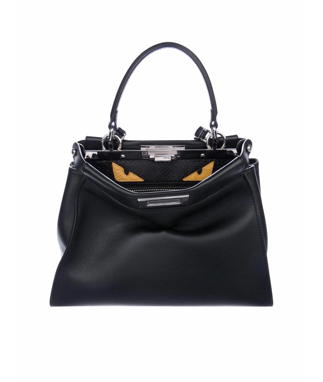 FENDI Черная кожаная сумка с короткими ручками, фото 1