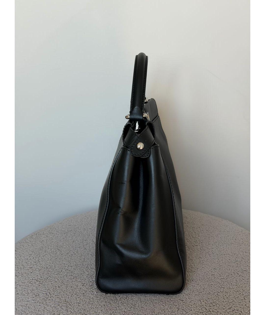 FENDI Черная кожаная сумка с короткими ручками, фото 6