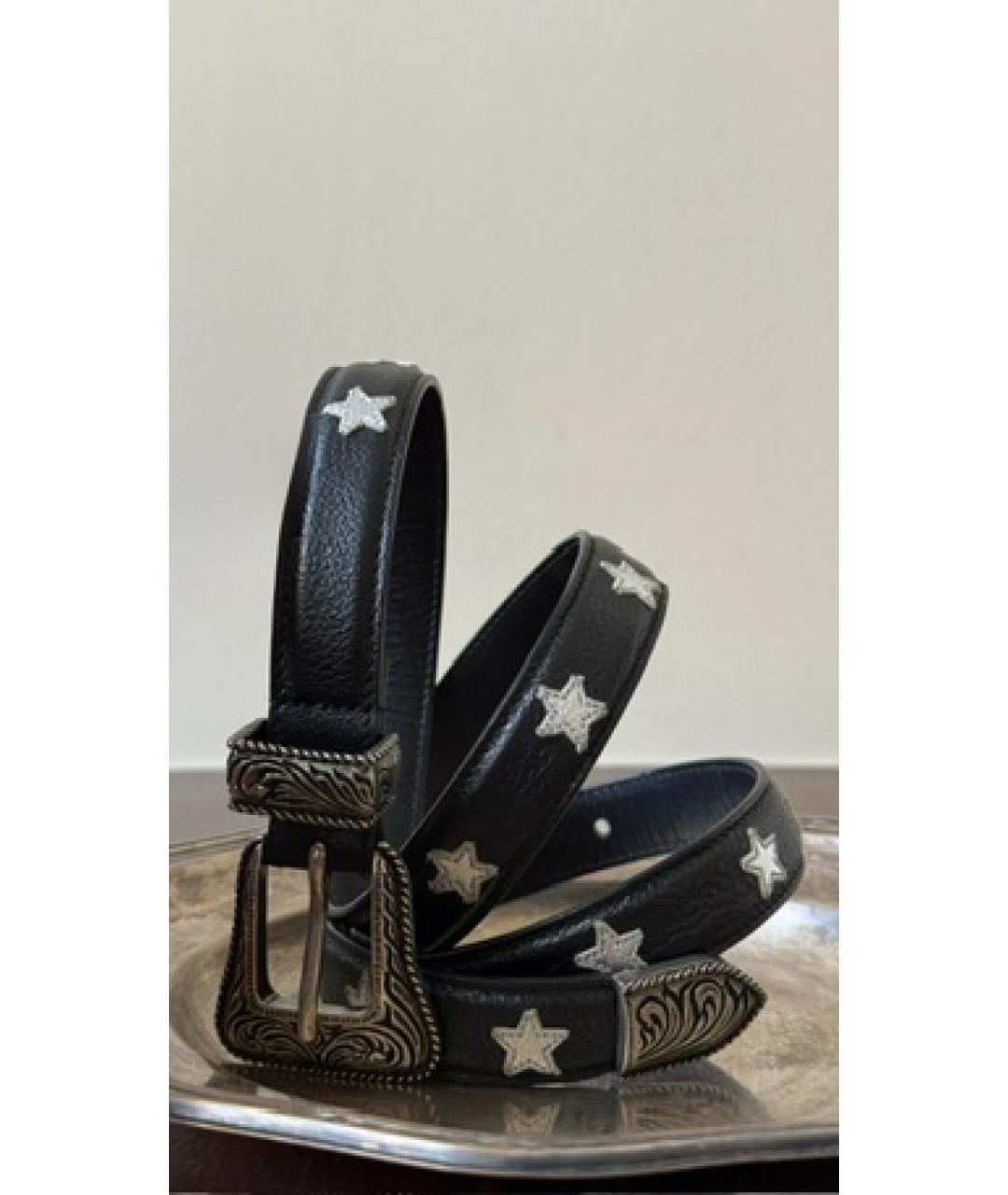 SAINT LAURENT Черный кожаный ремень, фото 6