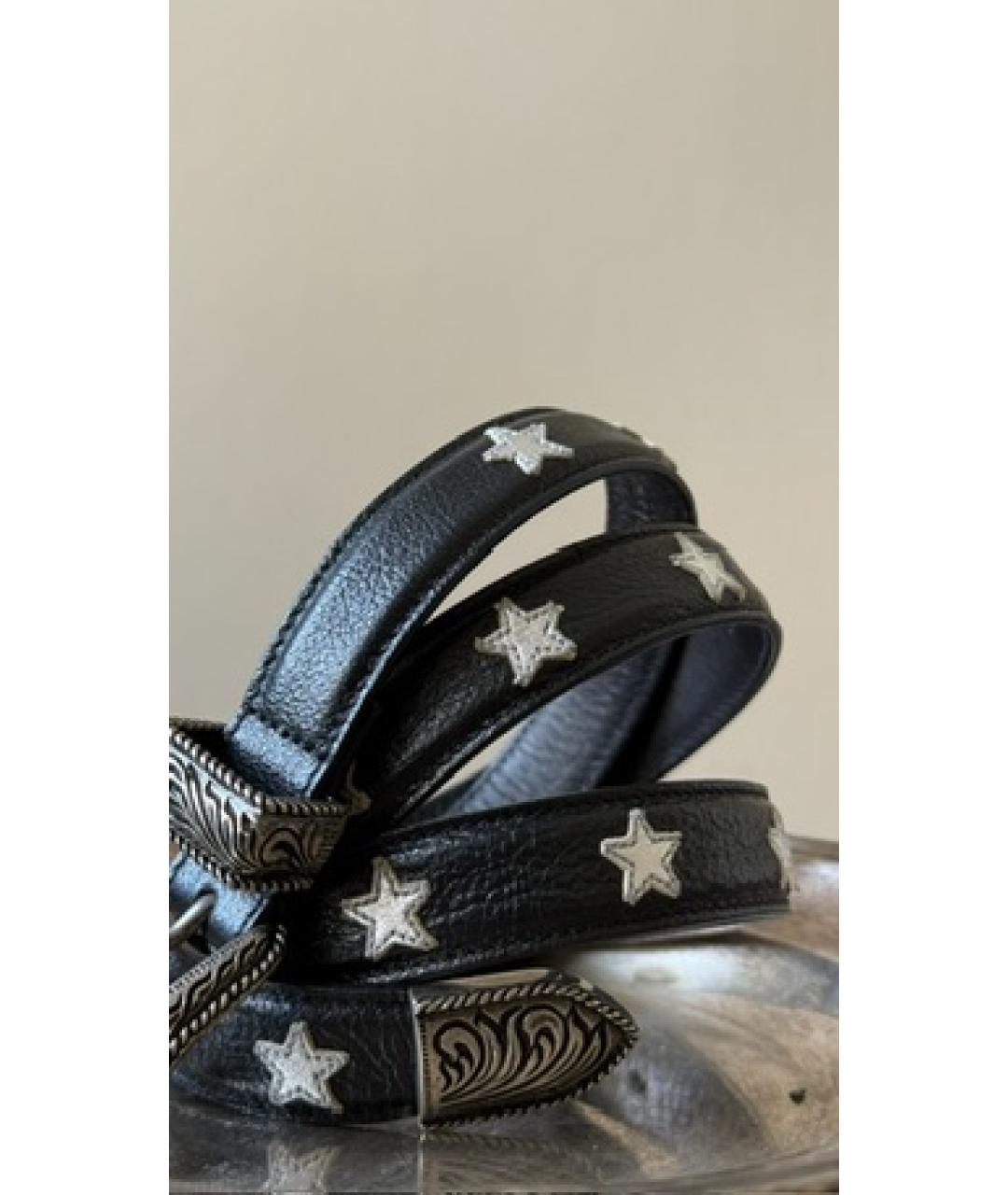 SAINT LAURENT Черный кожаный ремень, фото 3