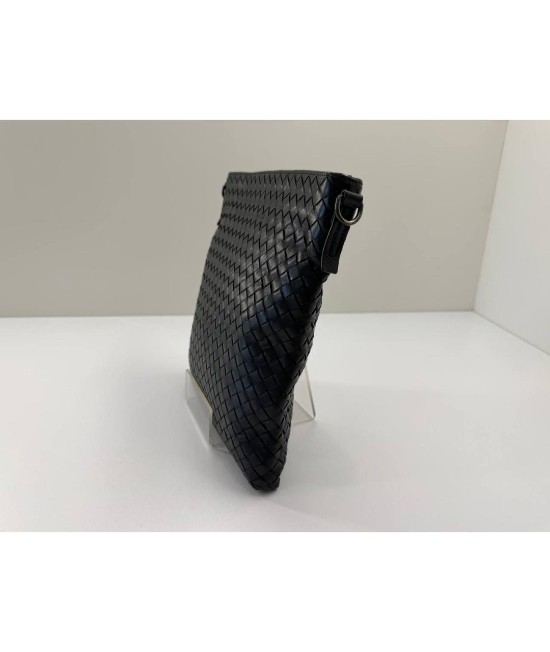 BOTTEGA VENETA Черная кожаная сумка на плечо, фото 8