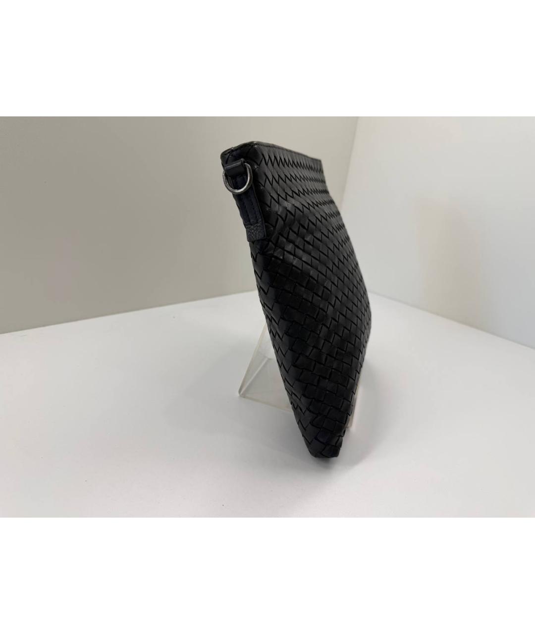BOTTEGA VENETA Черная кожаная сумка на плечо, фото 4