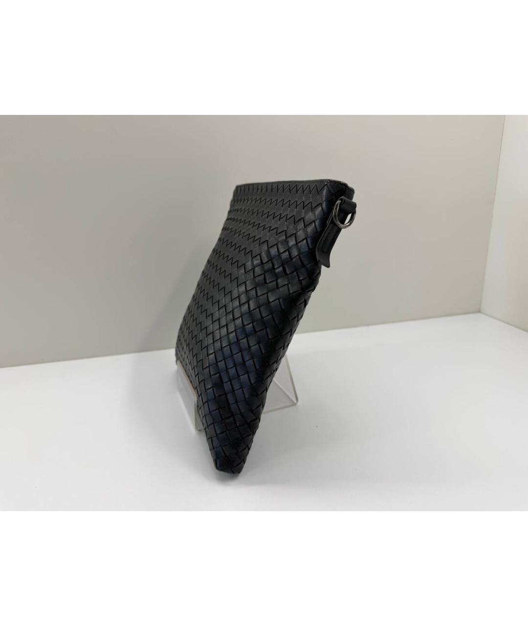 BOTTEGA VENETA Черная кожаная сумка на плечо, фото 5