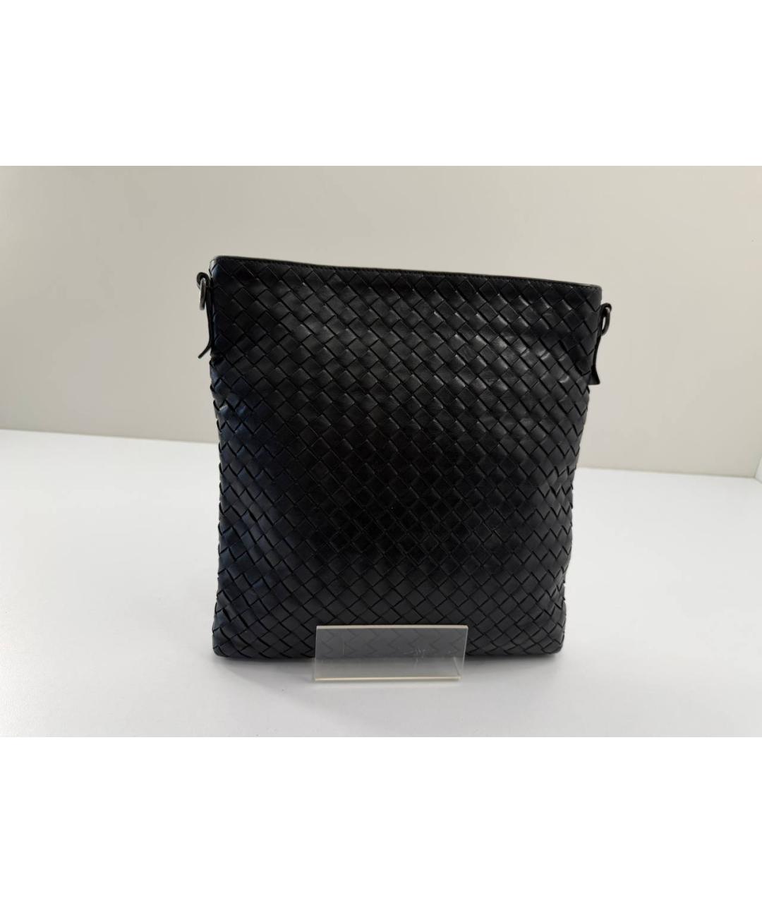 BOTTEGA VENETA Черная кожаная сумка на плечо, фото 6