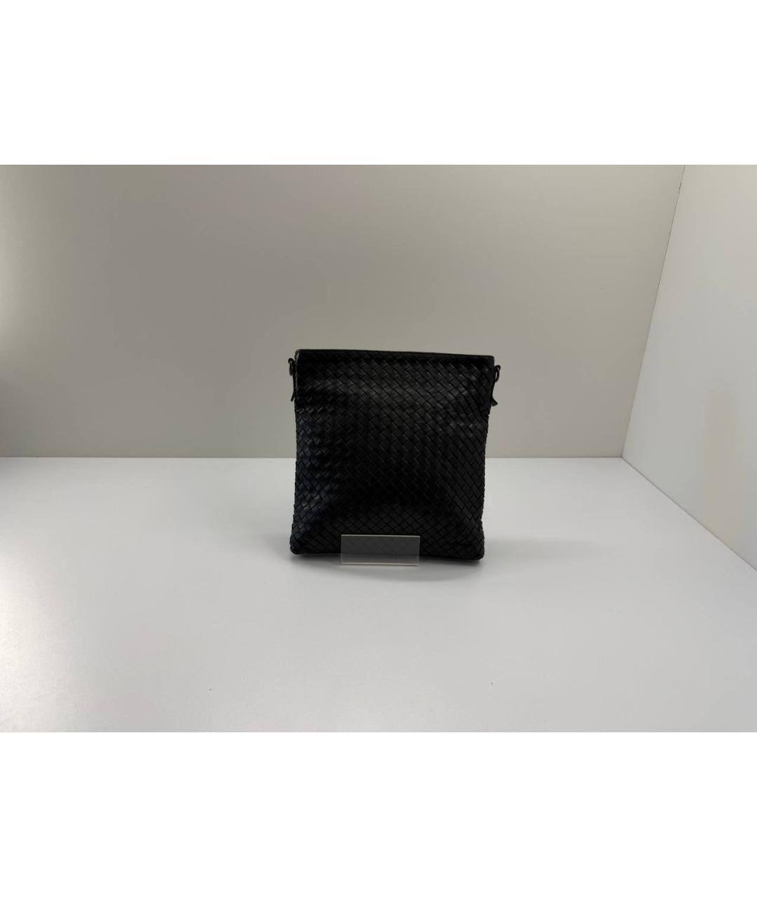 BOTTEGA VENETA Черная кожаная сумка на плечо, фото 10