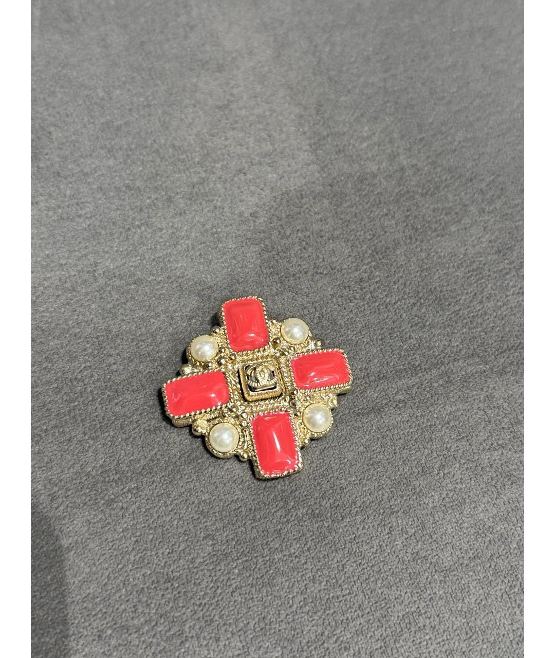 CHANEL Коралловая металлическая булавка / брошь, фото 2