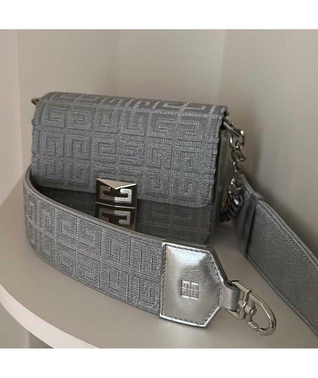 GIVENCHY Серебряная жаккардовая сумка через плечо, фото 4
