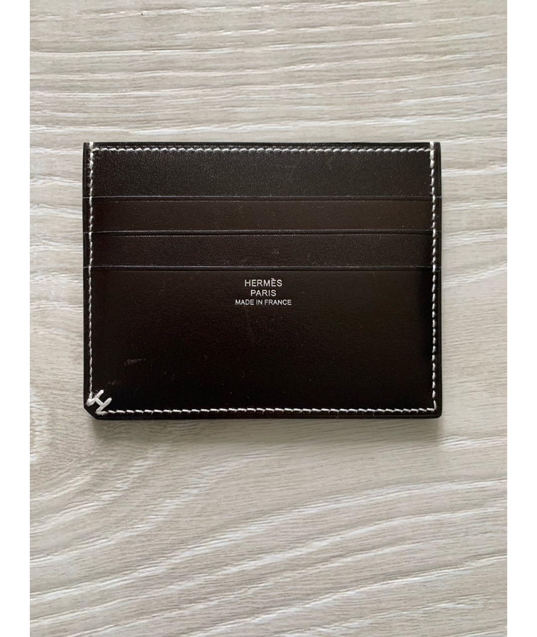 HERMES Коричневый кожаный кардхолдер, фото 7