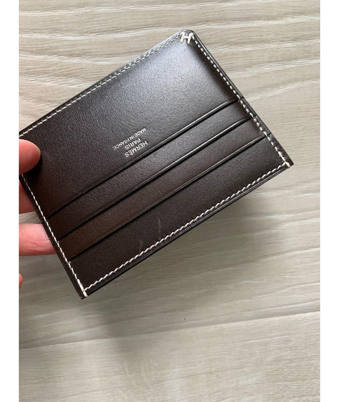 HERMES Коричневый кожаный кардхолдер, фото 6