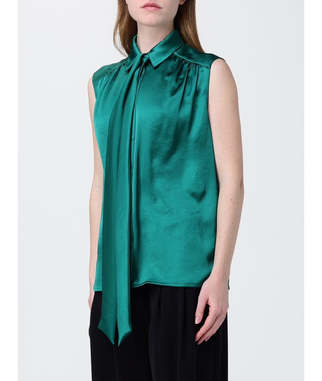 VERSACE Бирюзовая полиэстеровая рубашка, фото 4