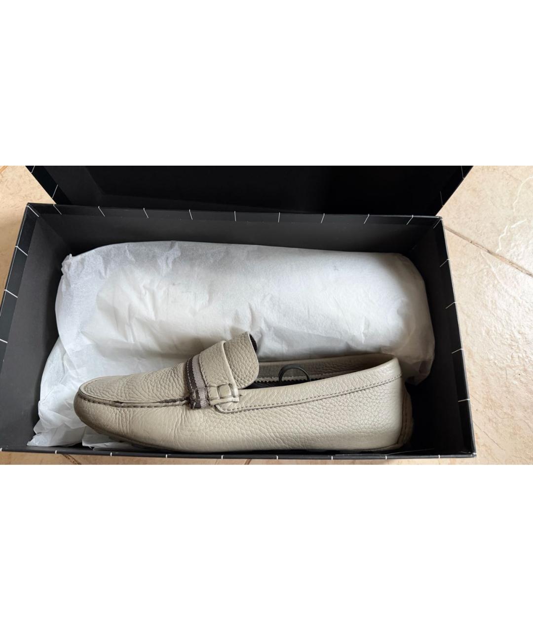 ERMENEGILDO ZEGNA XXX Бежевые кожаные мокасины, фото 5