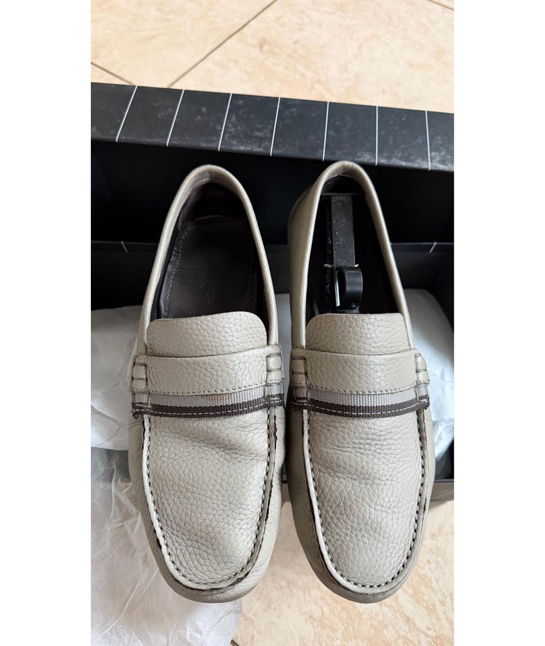 ERMENEGILDO ZEGNA XXX Бежевые кожаные мокасины, фото 2