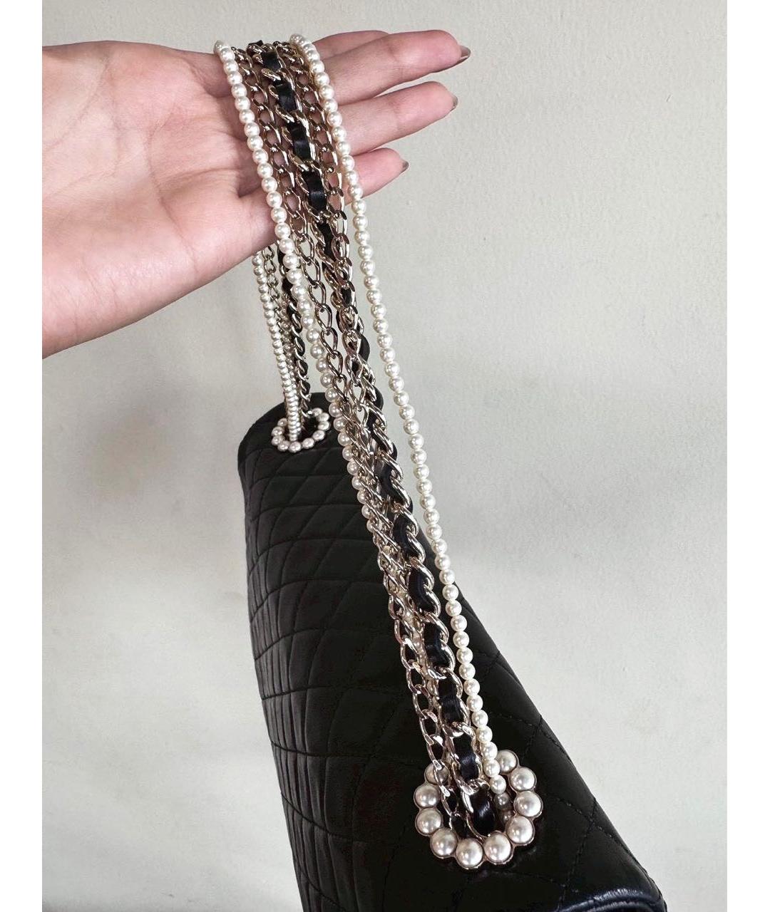 CHANEL Черная кожаная сумка через плечо, фото 5