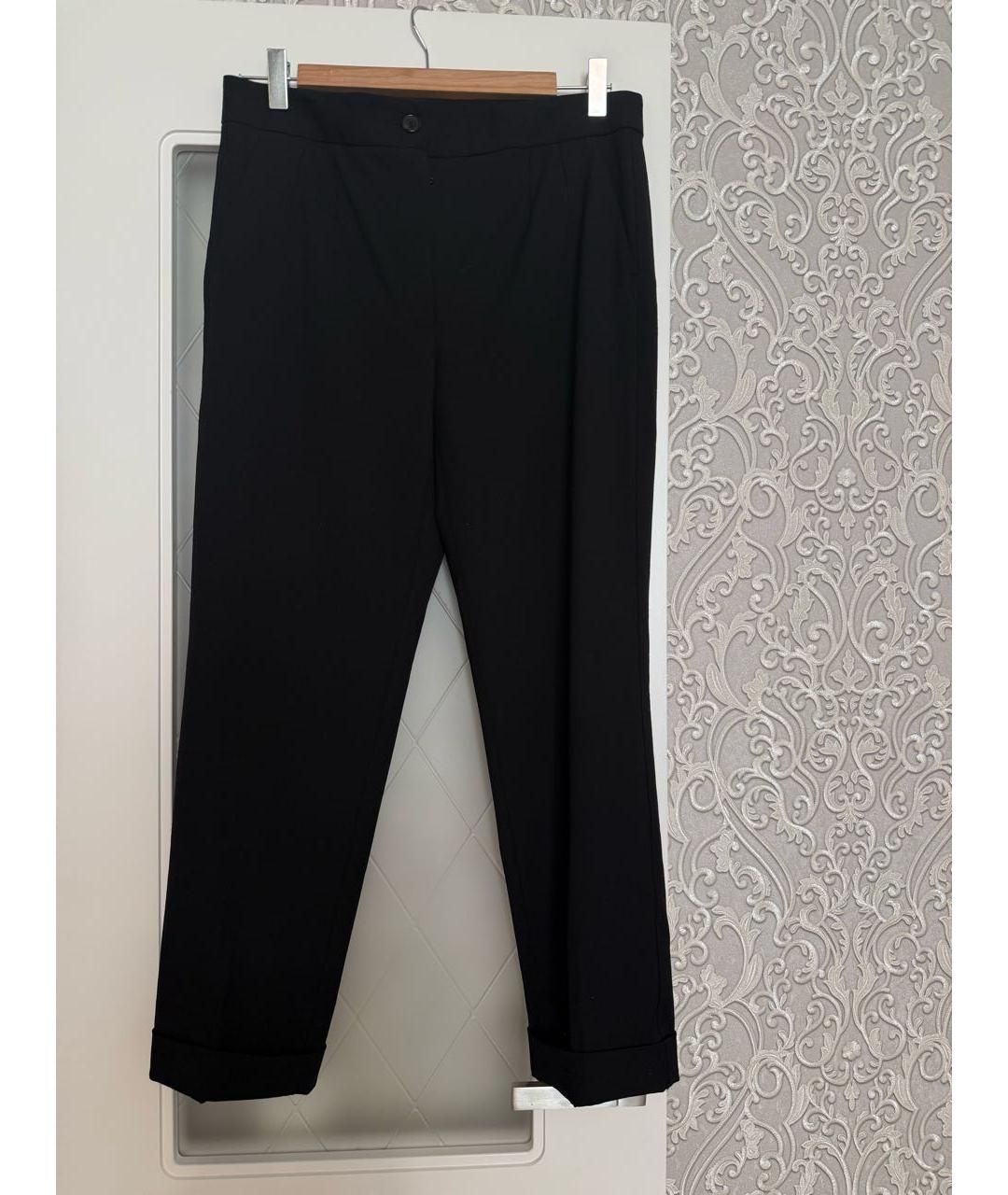 DOLCE&GABBANA Черные шерстяные прямые брюки, фото 4