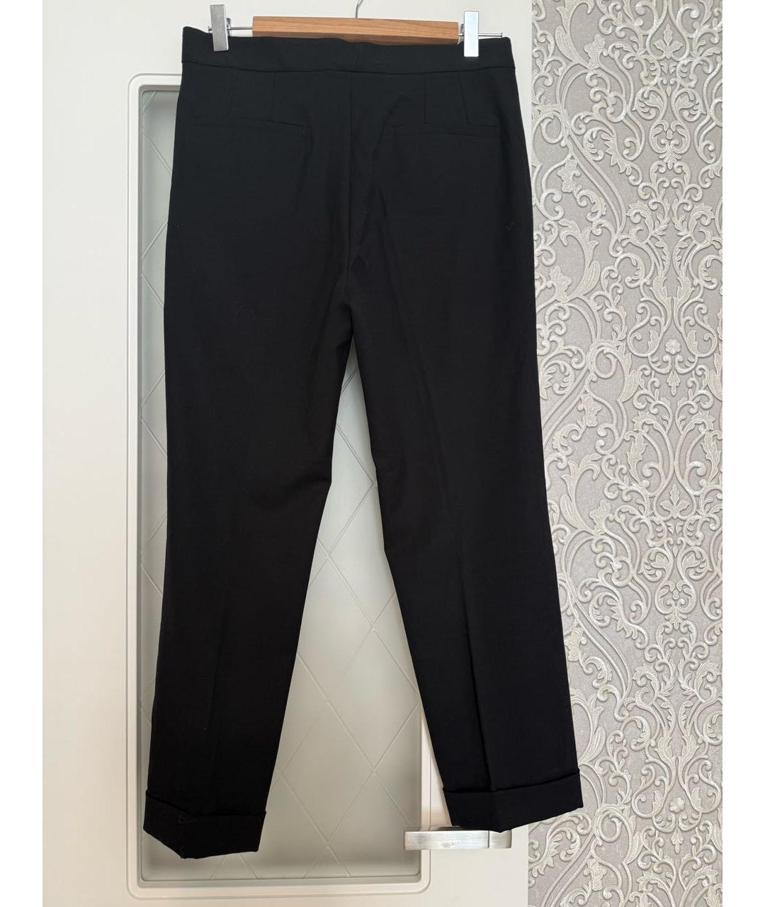 DOLCE&GABBANA Черные шерстяные прямые брюки, фото 2