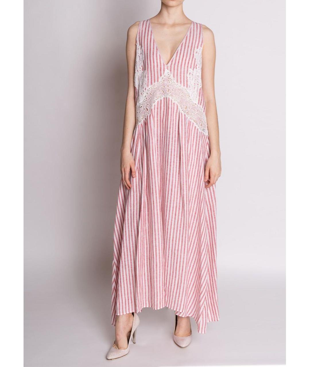 ERMANNO SCERVINO Красное льняное коктейльное платье, фото 2