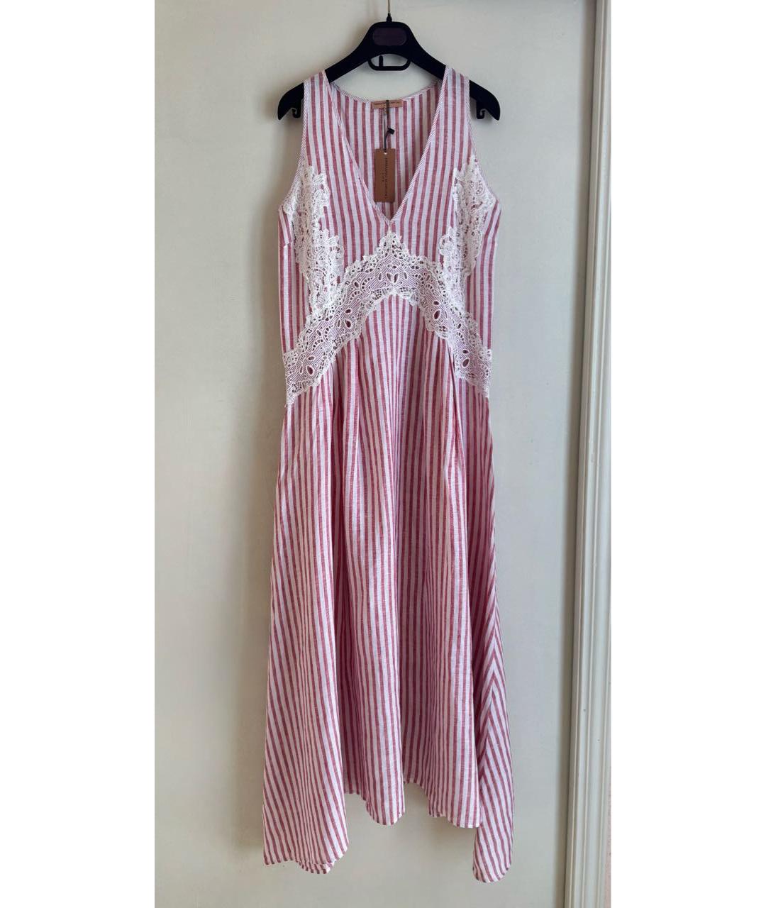 ERMANNO SCERVINO Красное льняное коктейльное платье, фото 7