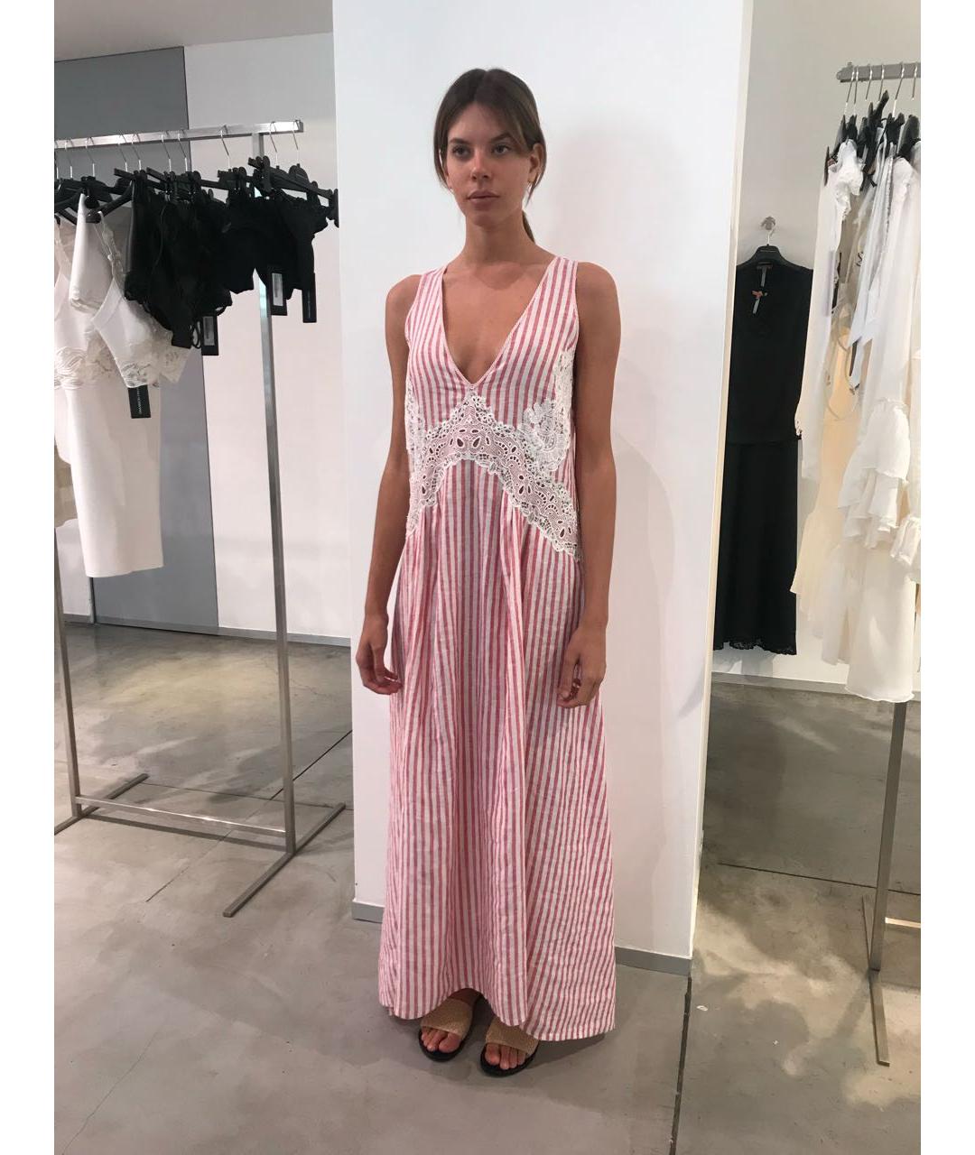 ERMANNO SCERVINO Красное льняное коктейльное платье, фото 5