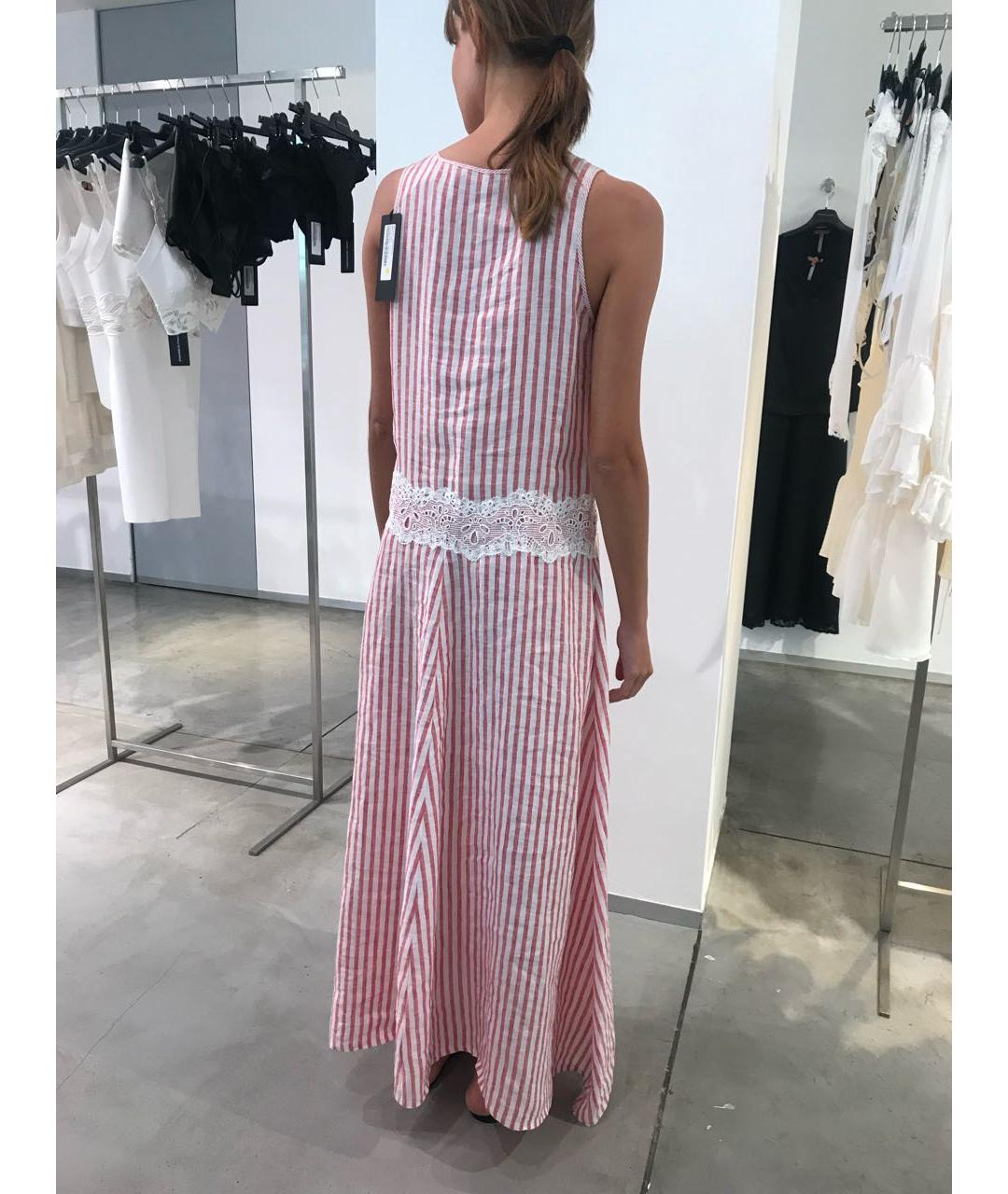 ERMANNO SCERVINO Красное льняное коктейльное платье, фото 6