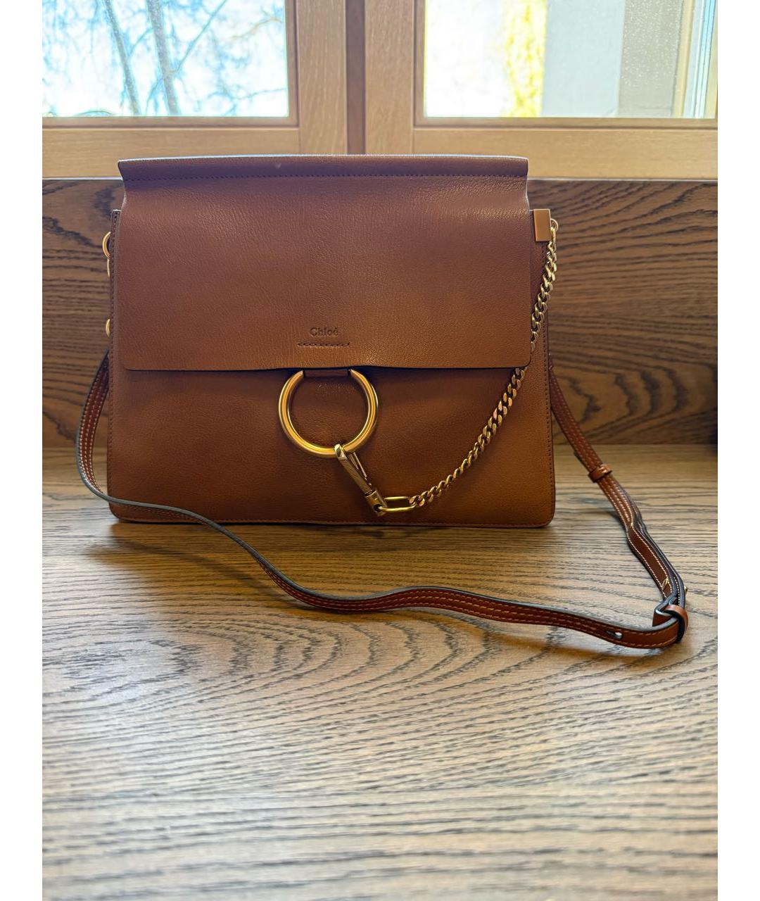 CHLOE Коричневая кожаная сумка через плечо, фото 5