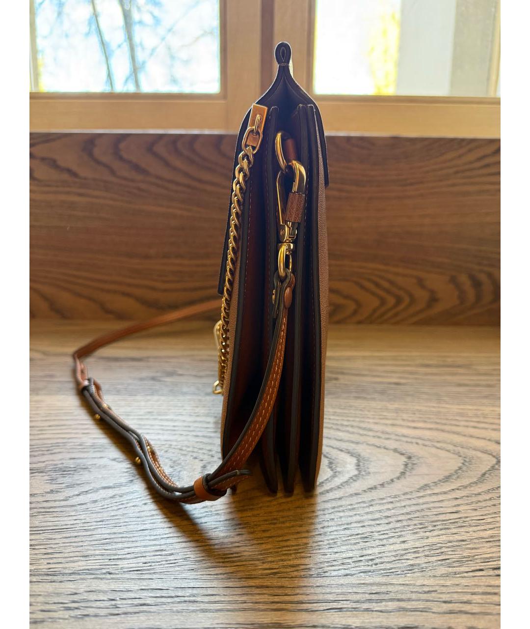 CHLOE Коричневая кожаная сумка через плечо, фото 4