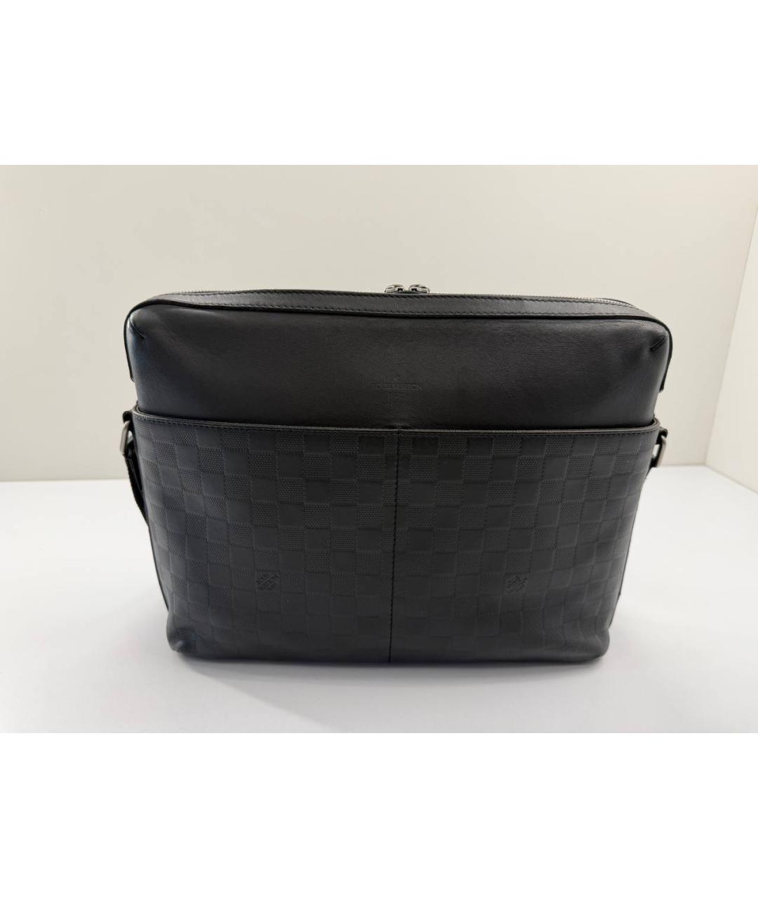 LOUIS VUITTON Черная кожаная сумка на плечо, фото 5