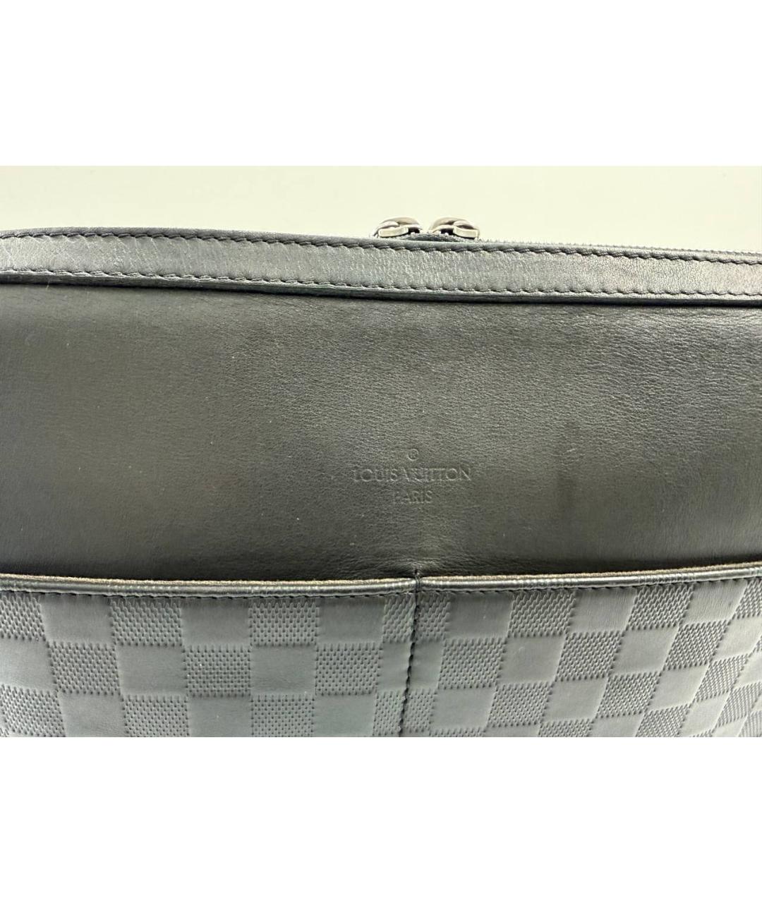 LOUIS VUITTON Черная кожаная сумка на плечо, фото 4