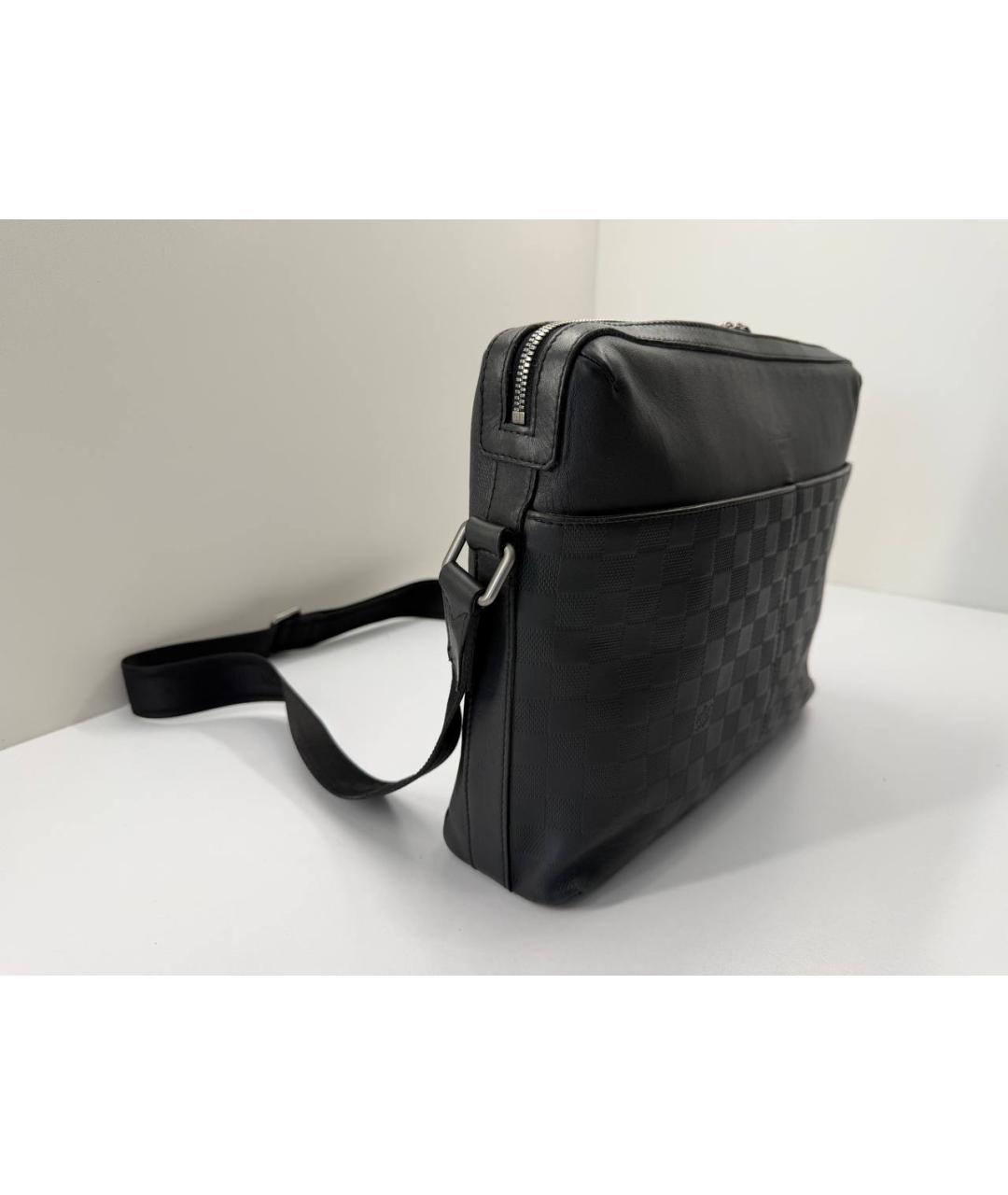 LOUIS VUITTON Черная кожаная сумка на плечо, фото 6