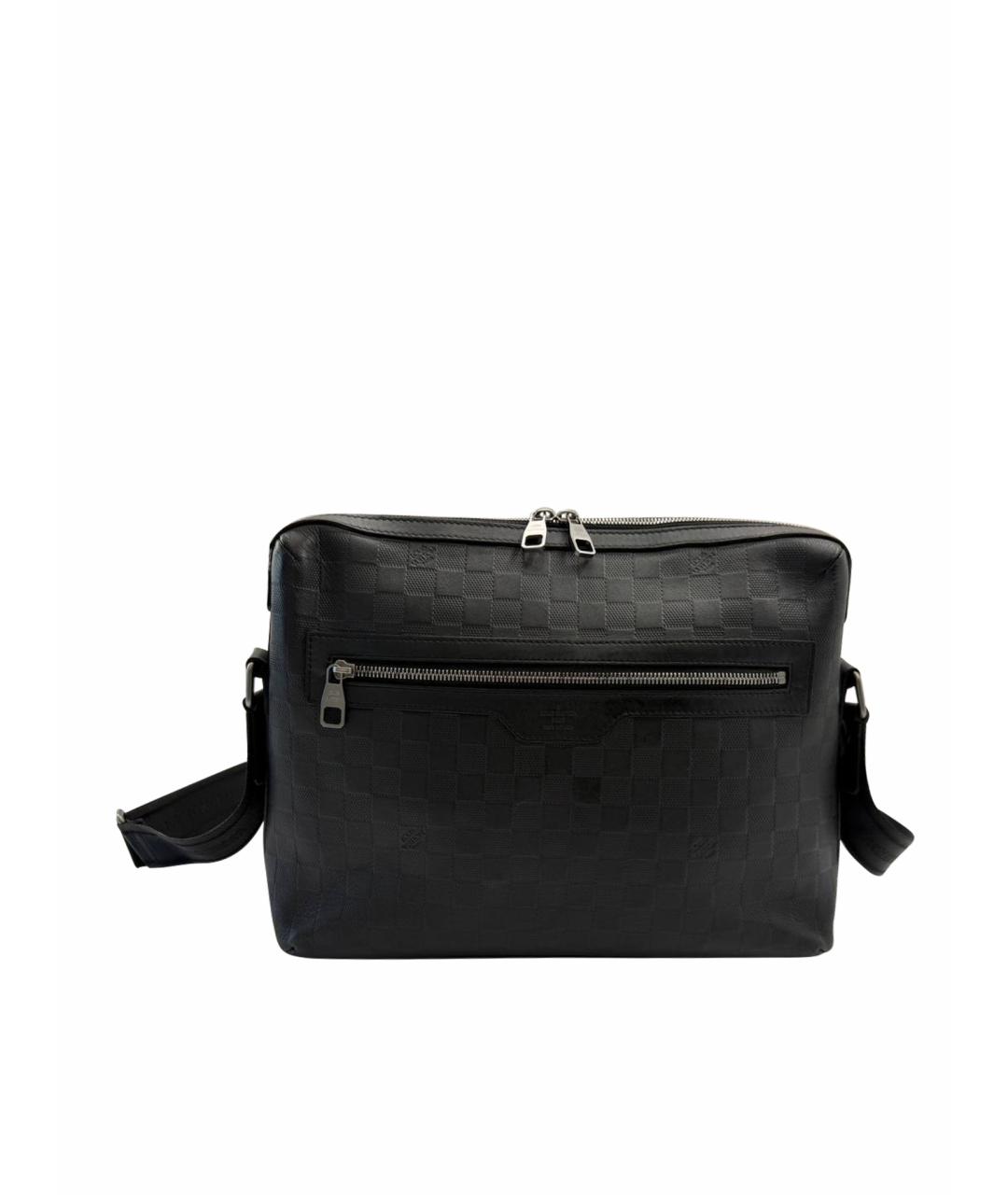 LOUIS VUITTON Черная кожаная сумка на плечо, фото 1