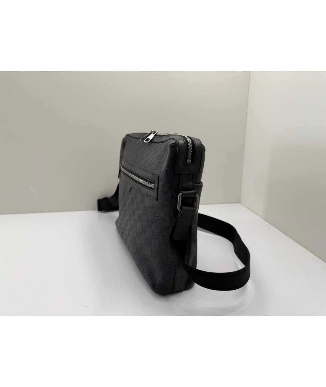 LOUIS VUITTON Черная кожаная сумка на плечо, фото 9