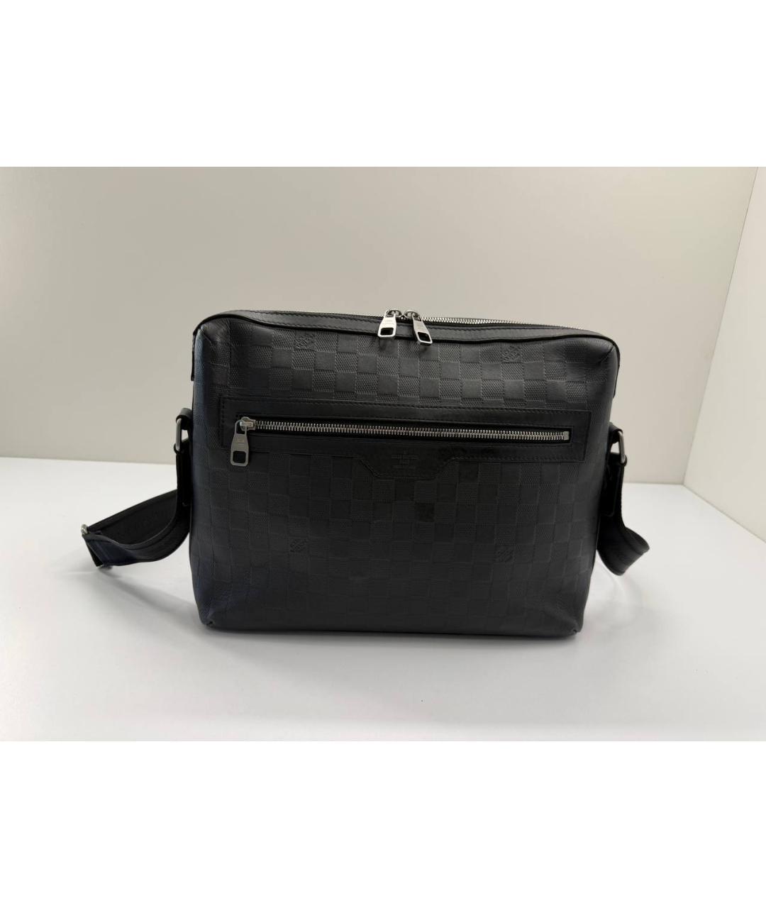 LOUIS VUITTON Черная кожаная сумка на плечо, фото 10